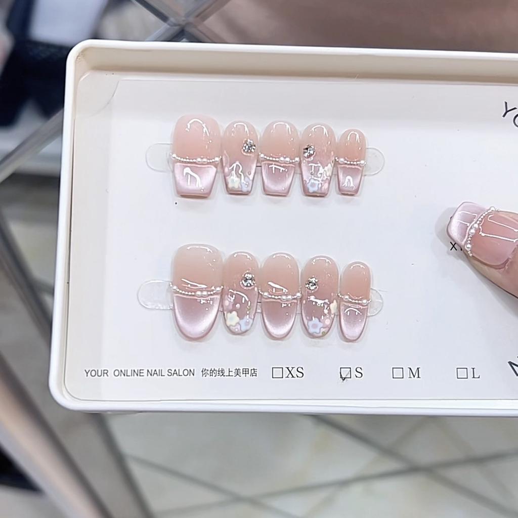 Плетеная броня Милый маленький цветок Чистый высококлассный французский кошачий глаз Трехмерный расписной Маленький цветок Наклейка для маникюра