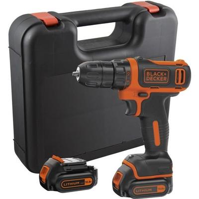 Аккумуляторный шуруповерт - 12В - BLACK+DECKER - BDCDD12KB-QW - 2 аккумулятора - зарядное устройство - кейс