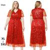 2026 European Elegant Lace Long Gown for Middle-aged Women