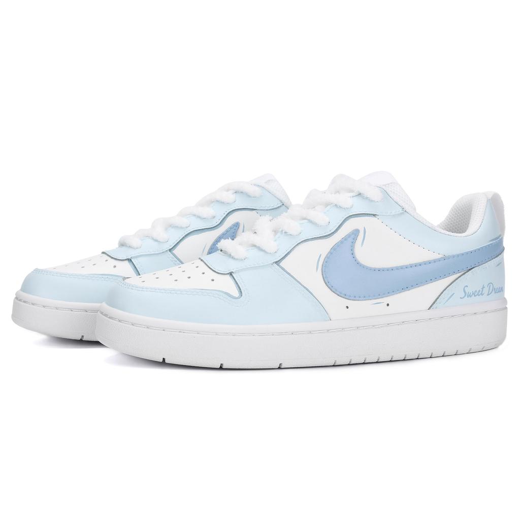 Nike Court Borough 2 Skateboard Shoes Women's Low top Blue BQ5448-100(Team18-)
