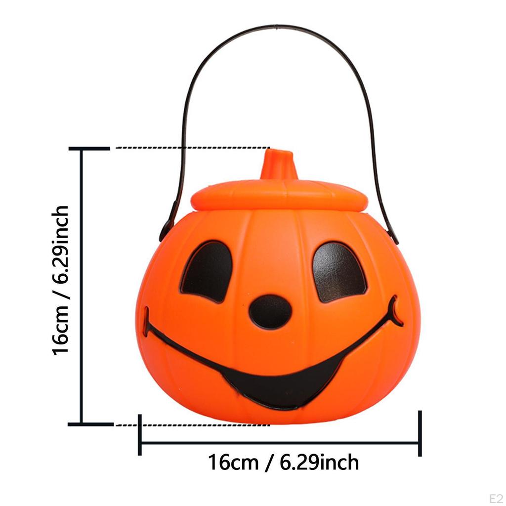 Pumpkin Bucket Party Supplies Decorative Portable Candy Holder Trick or Treat for Holiday