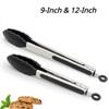 2 Pack  Kitchen Tongs, Premium Silicone BPA Free Non-Stick Stainless Steel BBQ Cooking Grilling Locking Food Tongs, 9-Inch & 12-Inch