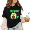 Футболка AvocatoMixOfAvocadoAndCatForVegetarians(1) Классическая-Премиум-Тяжелая футболка с круглым вырезом, Худи-свитшот, Майка для женщин, Черный