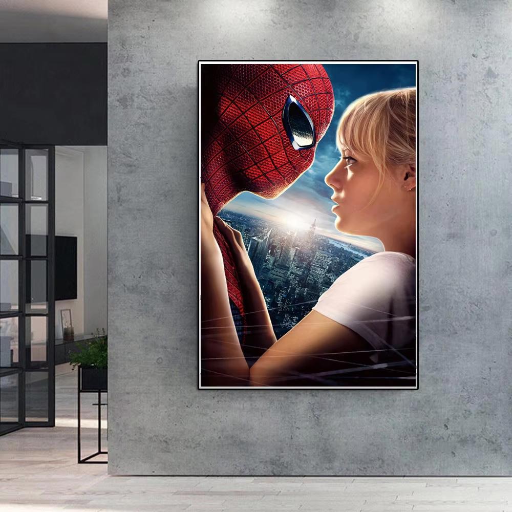 Холст Marvel Человек-Паук Настенное Искусство Постер H Супергерой Фильм Декор Гостиной Детская Комната