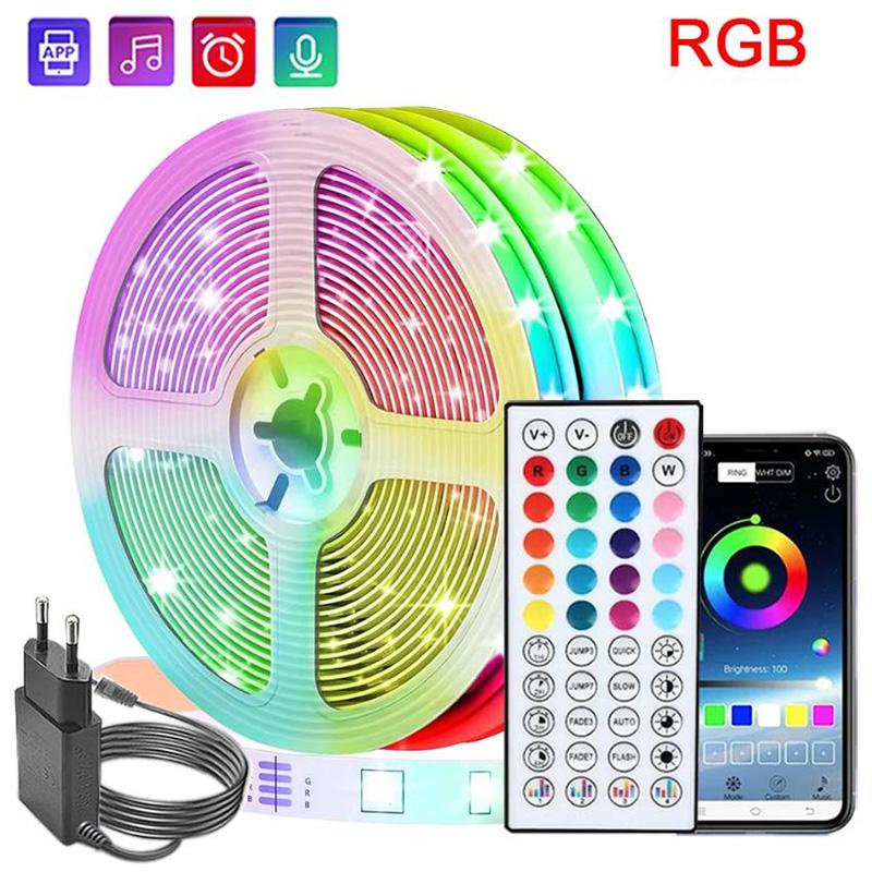 RGB Led Strip Lights 5m 10m 20m 40m Led Lights with APP Control Flexible Ribbon Lus Led Tape for Room Bedroom Decoration