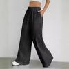 Women's Solid Drawstring Wide Leg Pants Casual Elastic Waist Slant Pocket Pants For Spring & Summer Women's Clothing
