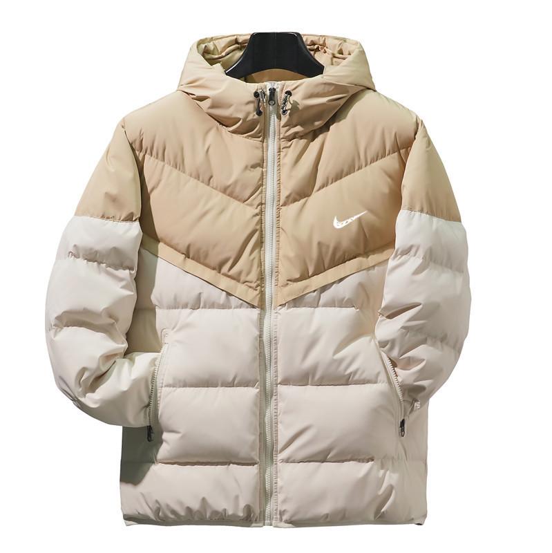 Мужская модная зимняя хлопковая куртка с капюшоном - Свободная, повседневная, плотная и теплая