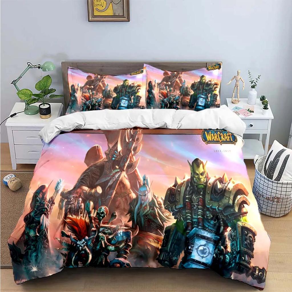Горячая Мода 3D Игра W-Warcraft Печать Комплекты Постельного Белья Набор Постельных Принадлежностей Пододеяльник Комплект Покрывала Постельное Белье Роскошный Подарок