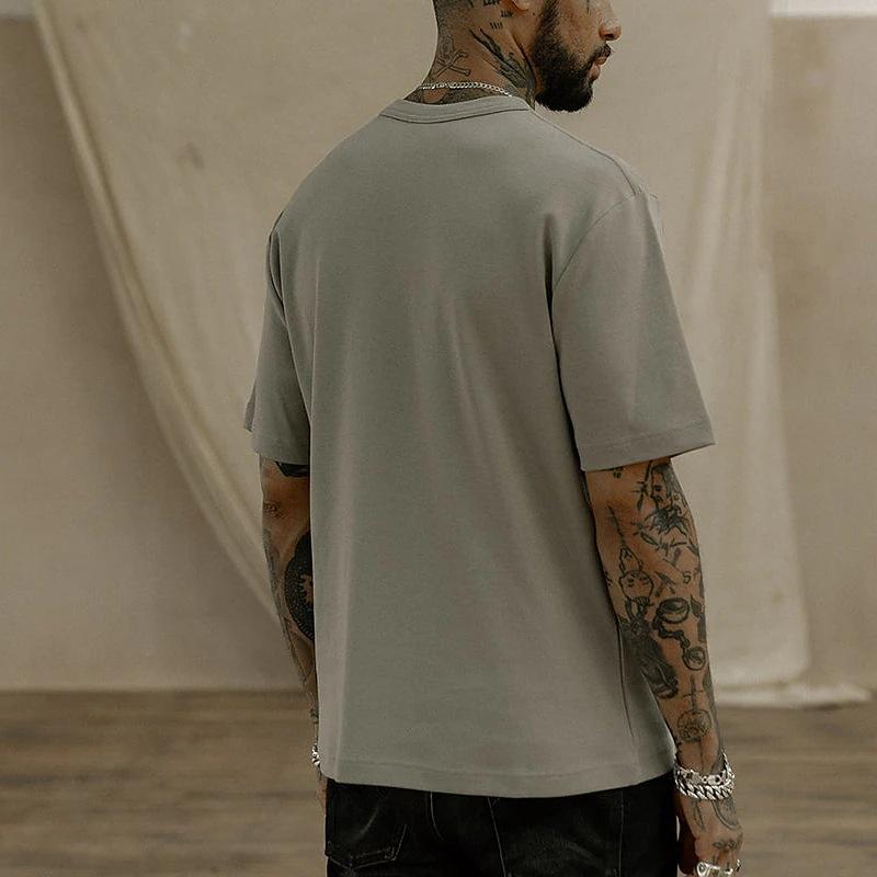 Хип-хоп футболка с коротким рукавом для спорта и фитнеса, оверсайз, мужская, повседневная, хлопковая, свободная