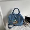 Embroidered Denim Bag Women's Large Capacity Shoulder Crossbody Bag