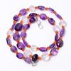 Natural Amethyst Crystal Carnelian Gemstone Smooth Beads Necklace 2-12 Mm 18" UB-8611