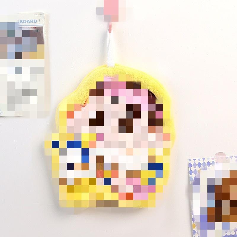 Cartoon cute hanging hand towel soft absorbent thickened hair loss bathroom kitchen handkerchief children's hand cloth