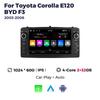 7" Android All In One Car Radio Multimedia Video Player GPS Navigation For Toyota Corolla E120 BYD F3 BT Carplay 2Din Head Unit