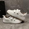 Leather Velcro Sneakers Women's Spring New Student Casual All-match Flat White Shoes