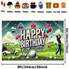 One option: A birthday celebration golf-themed party, made of polyester fiber.XY