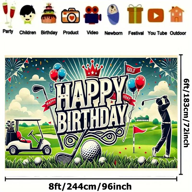 One option: A birthday celebration golf-themed party, made of polyester fiber.XY