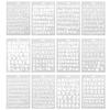 12Pcs Washable Reusable Pet Journal Stencils Alphabet Drawing Templates DIY Painting Crafts Hollow Templates for Schedule Books