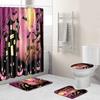 Halloween Shower Curtain Floor Mat Combination Four-Piece Set Bathroom Toilet Carpet Shower Room Foot Mat