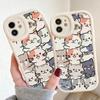 Cut Cat Phone Case For Iphone 14 Funda Iphone 13 12 11 Pro Max Xr X Xs Max Se 2022 2020 7 8 Plus Silicon Leather Covers Coque