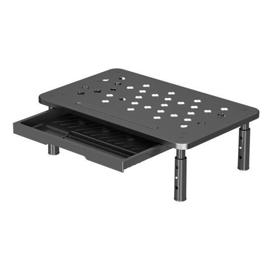 Подставка для монитора компьютера из холоднокатаной стали, вентилируемая подставка для монитора с ящиком, 3-уровневая регулировка высоты, для ноутбука