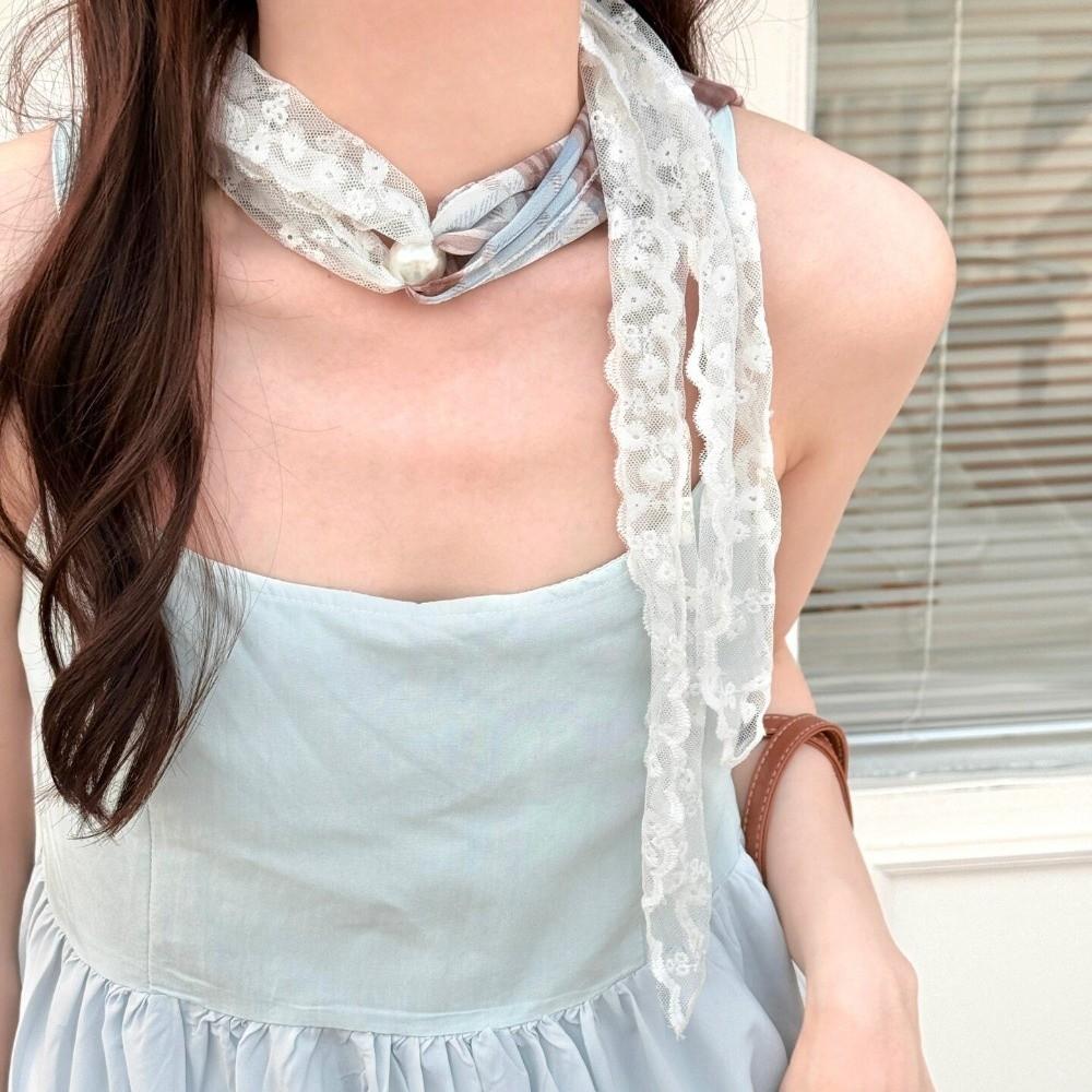 Multifuctional Polka Dot Chiffon Scarf Lace Waist Accessories Fresh Skirt Accessories Outdoor