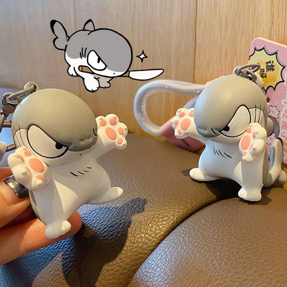 Cartoon Small Shark Cat Keychain Cute Car Key Ring Fashionable Schoolbag Pendant Student