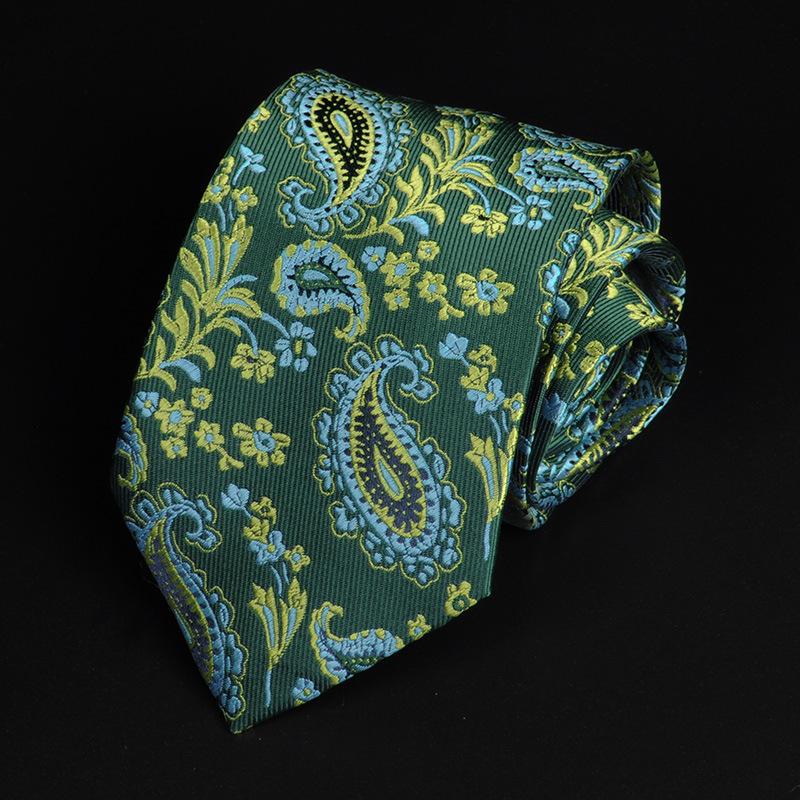 8 см узор пейсли цветок кешью темно-зеленый ретро высококачественный деловая вечеринка свадьба мужской галстук одежда распродажа