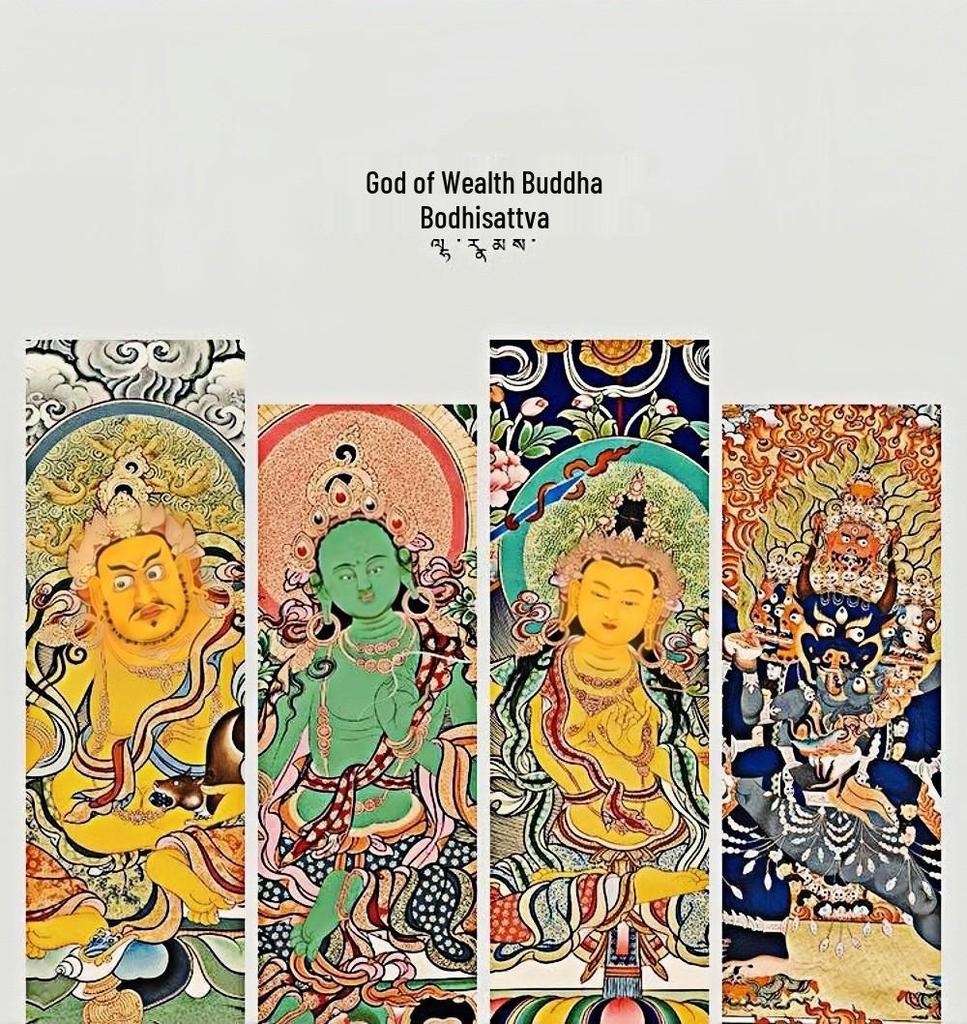 Подвеска-медальон Гаху в тибетском стиле из титановой стали с Тханкой Восьми Божеств-Защитников