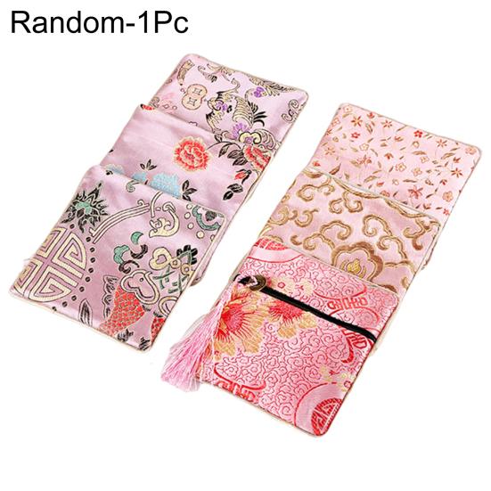 Great Super Soft Fabric Coin Bag Small Jewelry Embroidery Organizer Pouch for Office