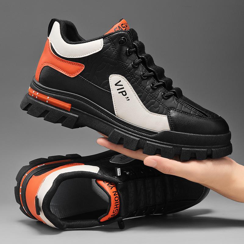 Spring and Autumn New Men's Shoes Leather Low Cut Fashion Trendy Running Sports Men's Casual Trendy Boots Men