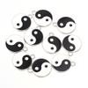 10Pcs/Lot Tai Chi Pattern Charms Alloy Enamel Pendants Double Hole Charms For Jewelry Making DIY Necklace Bracelet Accessories
