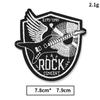 Rock Roll Embroidery Iron On Patches Punk Style Cloth Appliques Hard Rock Heavy Metal Music Emblem Black Skull Emblem for Jacket
