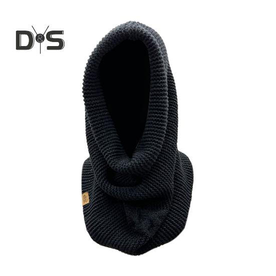 Winter Wool Knitting Scarf Women Men Solid Color Dual Use Shawl Scarf Twist Texture Versatile Warm Hat Scarf