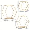 Hexagon Wall Shelf 3 Hanging Shelves, Loft Wall Shelf ShelvesIron & Wood Floating Shelves for Living Room, Bedroom, Kitchen