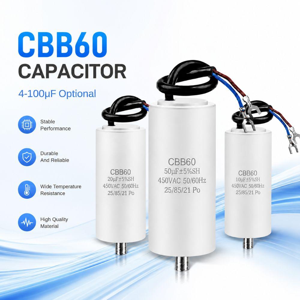 450V CBB60 Capacitor 4UF-100UF Start Capacitor Reliable Motor Run Capacitor