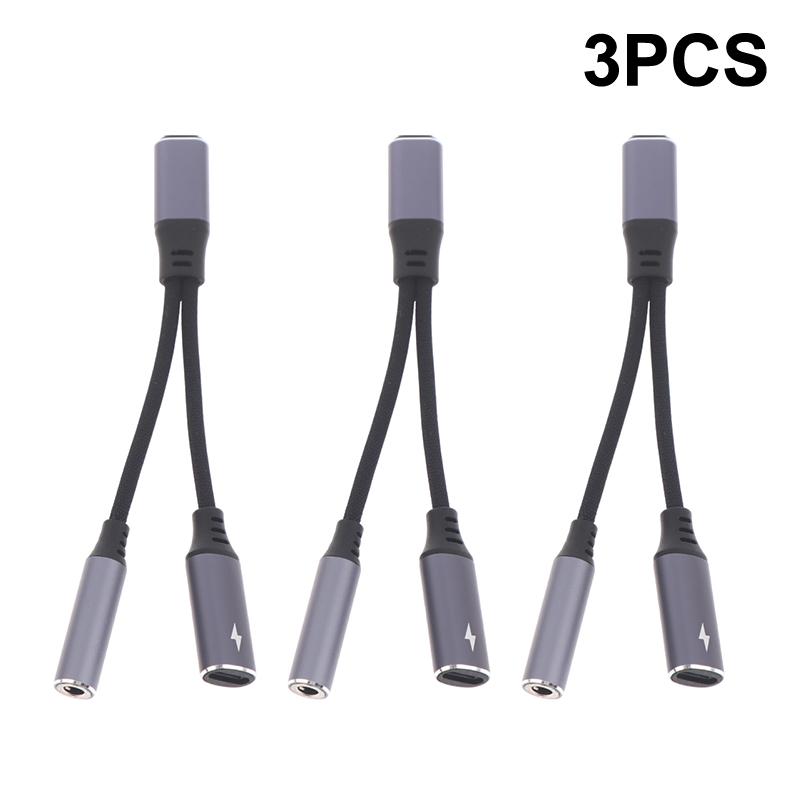 2-в-1 USB-C на 3,5 мм Адаптер для наушников и зарядки PD 60 Вт Кабель для быстрой зарядки Адаптер с разъемом Aux для мобильного телефона Pad