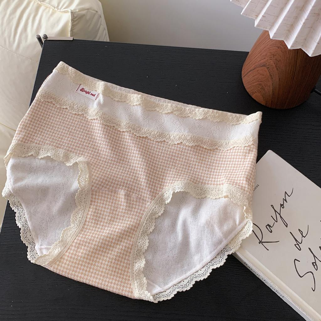 Women's Spring and Autumn Vintage Cotton Non Hip 10A Antibacterial Crotch Panties