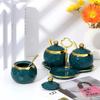 3 шт. фарфоровая сахарница для гольфа, горшок для приправы, керамический сахарница в форме гольфа с 1 лотком, контейнер для соли с крышкой и ложкой