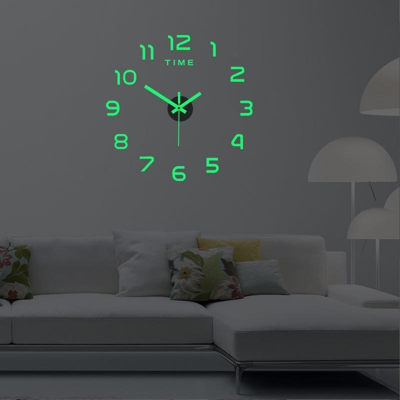 DIY Luminous Wall Clock, Mute, with Installation Accessories, Diameter 40cm