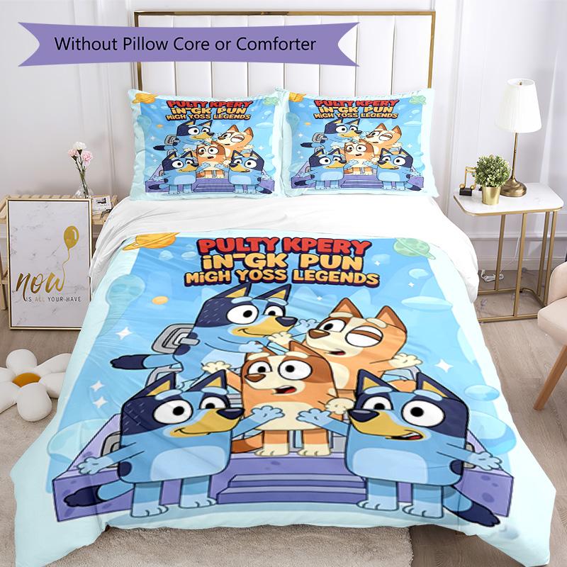 Bluey Bed Linen Set Perfect for Dormitory Machine Washable Perfect Gift for Friends Family