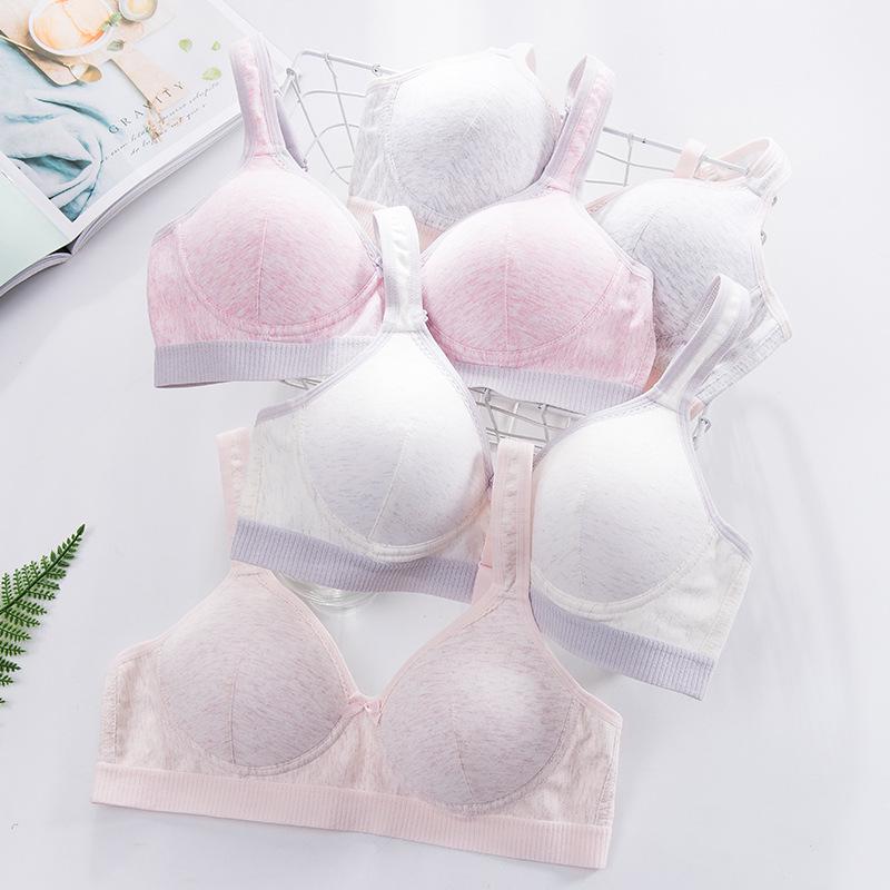 Спортивный бюстгальтер из хлопка для девочек: Мягкая формованная чашечка без косточек для подростков