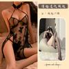 Sexy lingerie women's butterfly embroidery sexy retro cheongsam wind uniform temptation nightdress plus size perspective