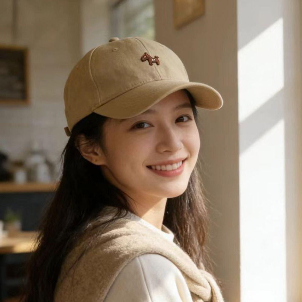 Embroidered Peaked Cap Large Head Circumference Sun Hat Korean Style Baseball Cap Men Women