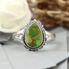 Green Copper Turquoise Pear Gemstone Ring, 925 Sterling Silver Ring, Bohemian Ring, Silver Jewelry, Ring For Sale, Party Ring