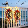 UV Resistant Flowers Patriotic Hanging Basket Red White Blue Artificial for America's 250th Anniversary Fade Outdoor Indoor Decor Weatherproof