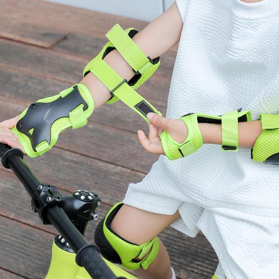 7 шт./компл. детский комплект защитного снаряжения для велоспорта, роликовых коньков, скейтборда, катания на велосипеде, самокате, регулируемый шлем, наколенник, налокотник, защита запястья