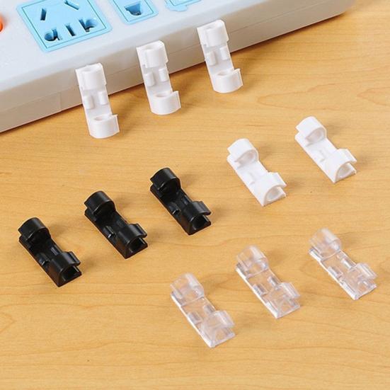 20Pcs Adhesive Data Cable Charging Wire Holder Clips Wall Desk Cord Organizer