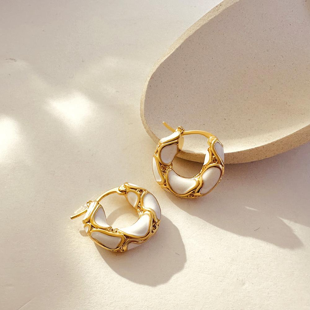 Enamel Hoop Earrings for Women Statement Ear Buckle Creative Jewelry Gifts