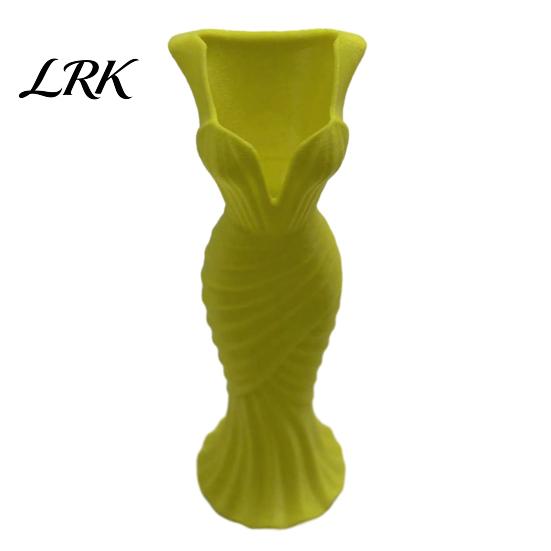 Mermaid Dress Vase Evening Vase, Elegant 3D Printed Plastic Decorative for Home Table Shelf Decor High-end Fashion
