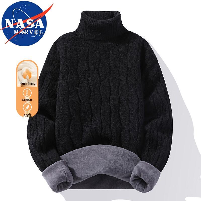 NASA MARVEL Warm Fleece-lined Knit Pullover Sweater